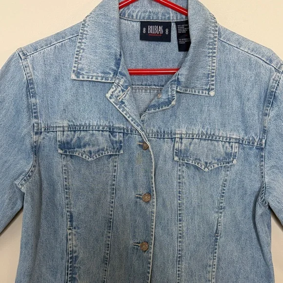 Bill Blass Light Blue Jean Jacket 100% Cotton Size M - Picture 5 of 16